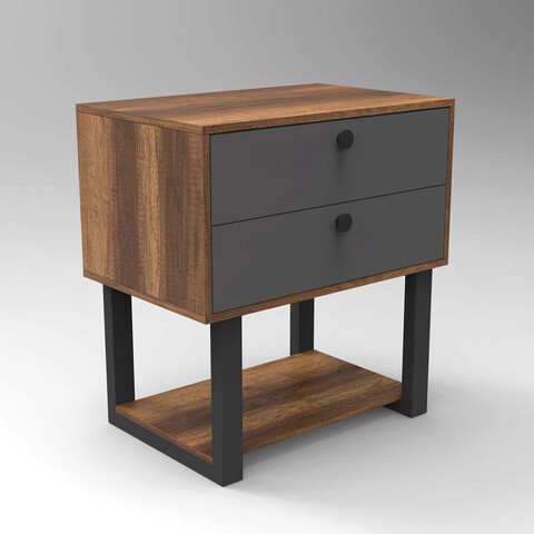 Dulapior, Locelso, Mn03-Ba, 80x85x52 cm, PAL, Nuc / Antracit