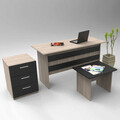 Set mobilier de birou, Locelso, Vo9-Ob, PAL, Stejar / Negru