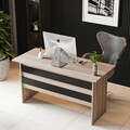 Set mobilier de birou, Locelso, Vo10-Ob, PAL, Stejar / Negru