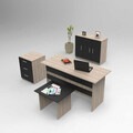 Set mobilier de birou, Locelso, Vo12-Ob, PAL, Stejar / Negru