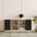 Set mobilier de birou, Locelso, Vo15-Ob, PAL, Stejar / Negru