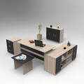Set mobilier de birou, Locelso, Vo16-Ob, PAL, Stejar / Negru