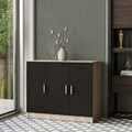 Set mobilier de birou, Locelso, Vo16-Ob, PAL, Stejar / Negru