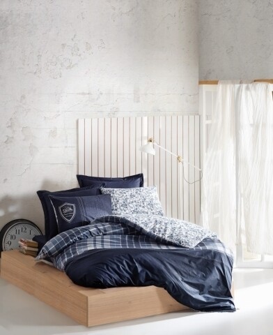 Lenjerie de pat dubla, 4 piese, 100% bumbac ranforce, Cotton Box, Pablo