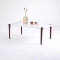 Masuta de cafea, Logg, Fonissa, 120x45x60 cm, PAL, Alb / Burgundia