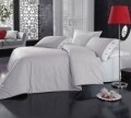 Lenjerie de pat dubla, 4 piese, 100% bumbac ranforce, Cotton Box, Plain Line Grey