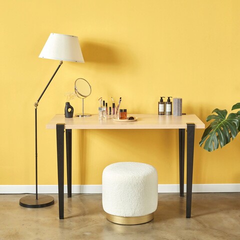 Masa de machiaj, Logg, Elaea, 90x75x45 cm, PAL, Lemn/Negru