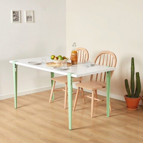 Masa, Logg, Eurotas, 120x75x60 cm, PAL, Alb / Menta / Verde