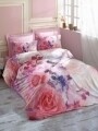 Lenjerie de pat dubla, 4 piese, 100% bumbac ranforce, Cotton Box, Roselove