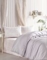 Lenjerie de pat dubla, 4 piese, 100% bumbac ranforce, Cotton Box, Rita Grey