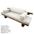 Canapea 2 locuri, Massive Design, Luna, 220x50x80 cm, Maro/Alb