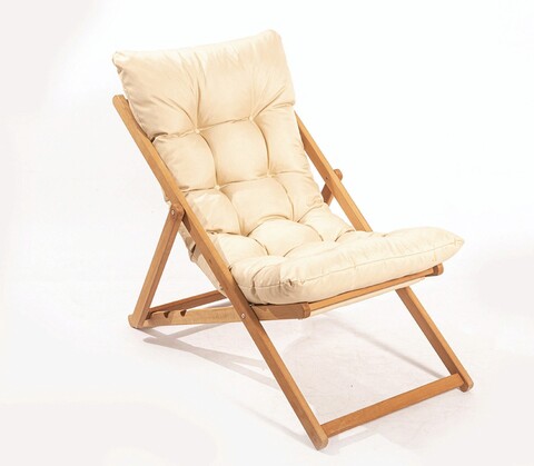 Scaun de gradina, Meya Dekor, My006, 59x90x44 cm, Lemn de fag, Maro / Crem