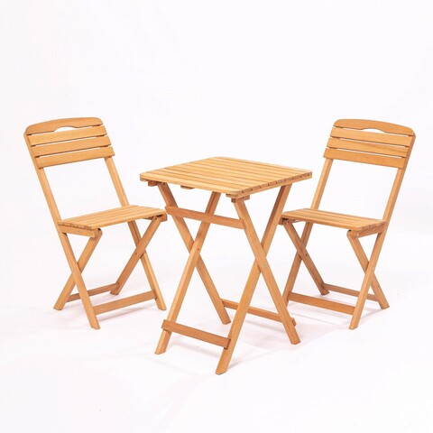 Set mobilier de gradina 3 piese, Meya Dekor, My001, Lemn de fag, Maro