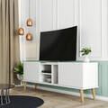 Comoda TV, Mezza, Carmen, 150x52x34 cm, Alb