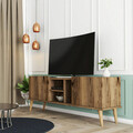 Comoda TV, Mezza, Carmen, 150x52x34 cm, Maro inchis