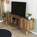 Comoda TV, Mezza, Carmen, 150x52x34 cm, Maro inchis