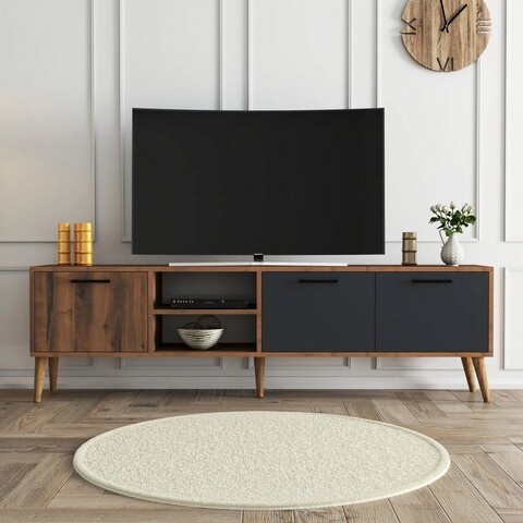 Comoda TV, Arcadia, Exxen, 180x53x35 cm, PAL, Nuc / Antracit