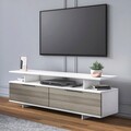 Comoda TV, Minima, Dream, 150x47x35 cm, Gri / Alb / Nuc