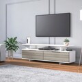Comoda TV, Minima, Dream, 150x47x35 cm, Gri / Alb / Nuc