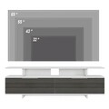 Comoda TV, Minima, Dream, 150x47x35 cm, Gri / Alb / Nuc