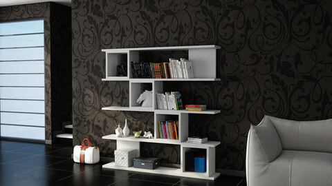 Corp biblioteca, Moblert, Wind, 120x119 cm, PAL, Alb