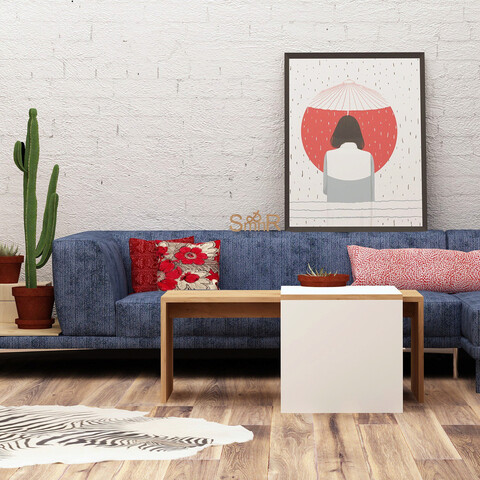 Masuta de cafea, Mod Design, Nuguso, PAL, Stejar / Alb