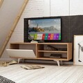Comoda TV, Mod Design, Maku, 120x47x35 cm, PAL, Stejar / Alb