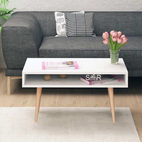 Masuta de cafea, Mod Design, Via, 80x53 cm, PAL, Alb