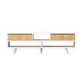 Comoda TV, Mod Design, Angola, 140x40x35 cm, PAL, Stejar / Alb