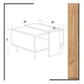 Masuta de cafea, Mod Design, Dowel, 80x40x80 cm, PAL, Stejar / Alb