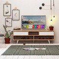 Comoda TV, Mod Design, Glasgow, 140x52x35 cm, PAL, Stejar / Alb