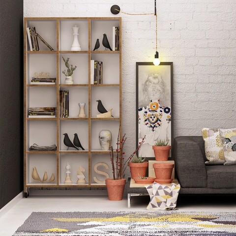 Corp biblioteca, Mod Design, Crotone, 90x165 cm, PAL, Stejar