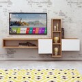 Comoda TV, Mod Design, Kumkuat, PAL, Stejar / Alb