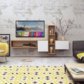 Comoda TV, Mod Design, Kumkuat, PAL, Stejar / Alb