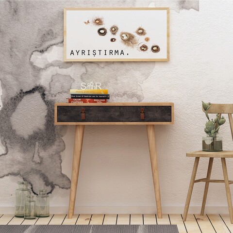Bufet, Mod Design, Illas, 80x87 cm, PAL, Stejar / Gri închis
