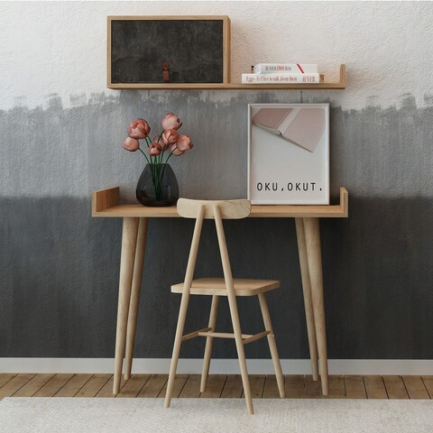 Birou, Mod Design, Brush, PAL, Stejar / Gri închis