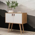 Consola, Mod Design, Rebecca, 80x80x40 cm, PAL, Stejar / Alb