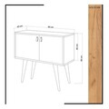 Consola, Mod Design, Rebecca, 80x80x40 cm, Stejar / Alb