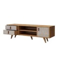 Comoda TV, Mod Design, Seva, 120x53x40 cm, Stejar / Alb