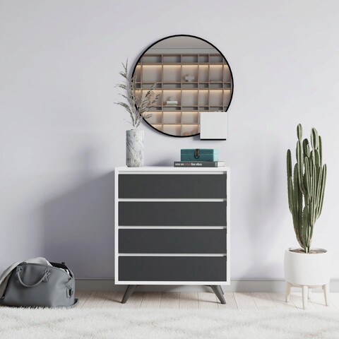 Dulap, Mod Design, Suvera, 70x86x40 cm, PAL, Alb / Antracit