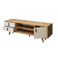 Comoda TV, Mod Design, Lara, 120x53x40 cm, Stejar / Alb