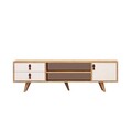 Comoda TV, Mod Design, Lara, 120x53x40 cm, Stejar / Alb