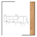 Comoda TV, Mod Design, Lara, 120x53x40 cm, Stejar / Alb