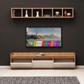 Comoda TV, Mod Design, Liçi, PAL, Stejar / Alb