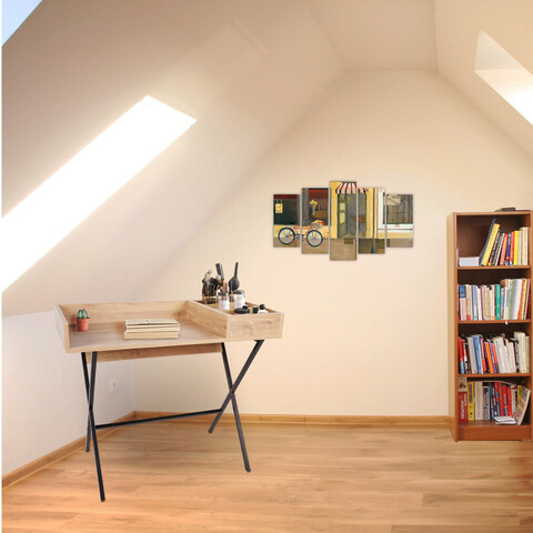 Birou, Mod Design, Roma, 100x50x89 cm, PAL, Stejar / Negru