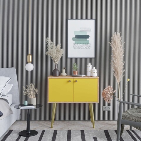 Consola, Mod Design, JOLA, 80x80x40 cm, PAL, Stejar / Galben