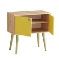 Consola, Mod Design, JOLA, 80x80x40 cm, PAL, Stejar / Galben
