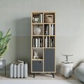 Corp biblioteca, Mod Design, Lasko, 60x170x30 cm, PAL, Antracit / Stejar