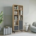 Corp biblioteca, Mod Design, Lasko, 60x170x30 cm, PAL, Antracit / Stejar