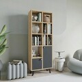 Corp biblioteca, Mod Design, Lasko, 60x170x30 cm, Antracit / Stejar